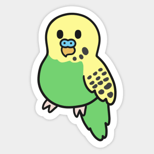 Cute Green Budgie Sticker